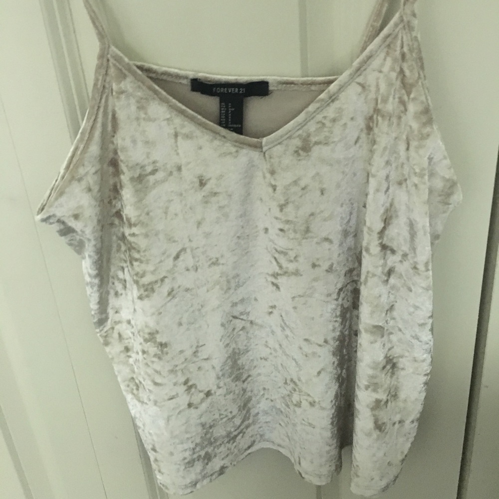 Cream velvet flowy tank